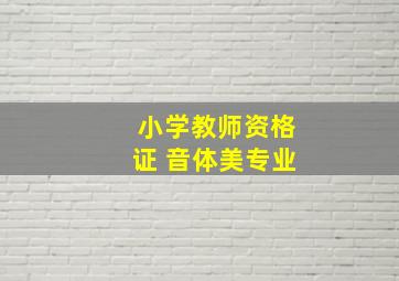 小学教师资格证 音体美专业